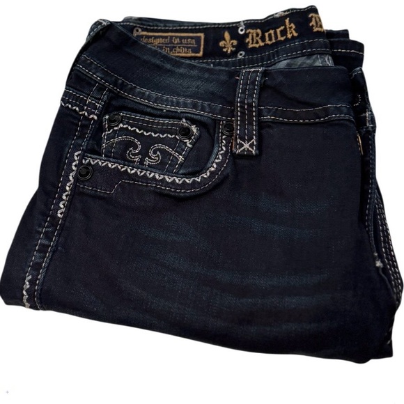 Rock Revival Denim - Rock Revival Women's Jacklyn Jeans Dark Blue Denim Size 30